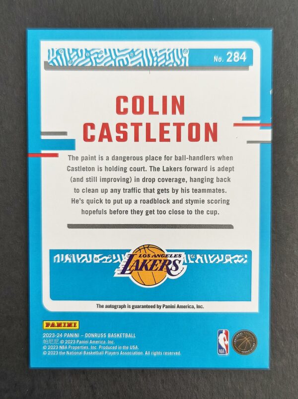 2023-24 Panini Donruss Colin Castleton RC Auto Pink Laser