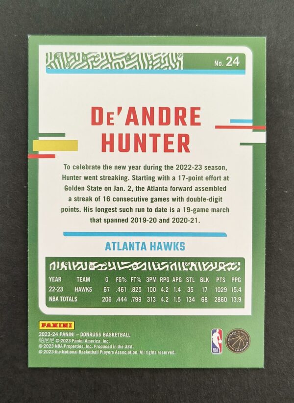 2023-24 Panini Donruss De'Andre Hunter #24 47/49 Blue Choice