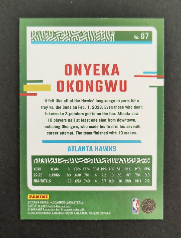 2023-24 Panini Donruss Onyeka Okongwu #67 44/88 Red Fireworks