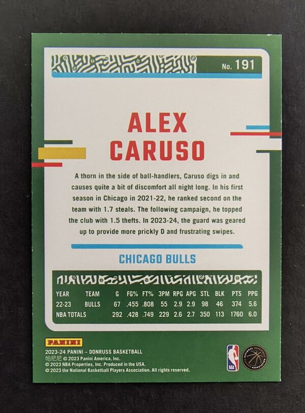 2023-24 Panini Donruss Alex Caruso #191 11/99 Red Laser