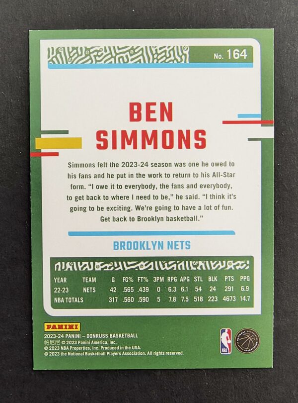 2023-24 Panini Donruss Ben Simmons #164 13/49 Blue Choice