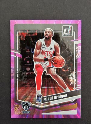 2023-24 Panini Donruss Mikal Bridges #70 07/99 Purple Laser
