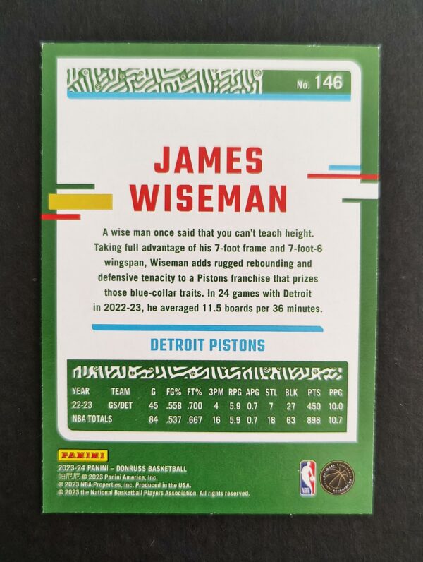 2023-24 Panini Donruss James Wiseman #146 47/99 Red Choice