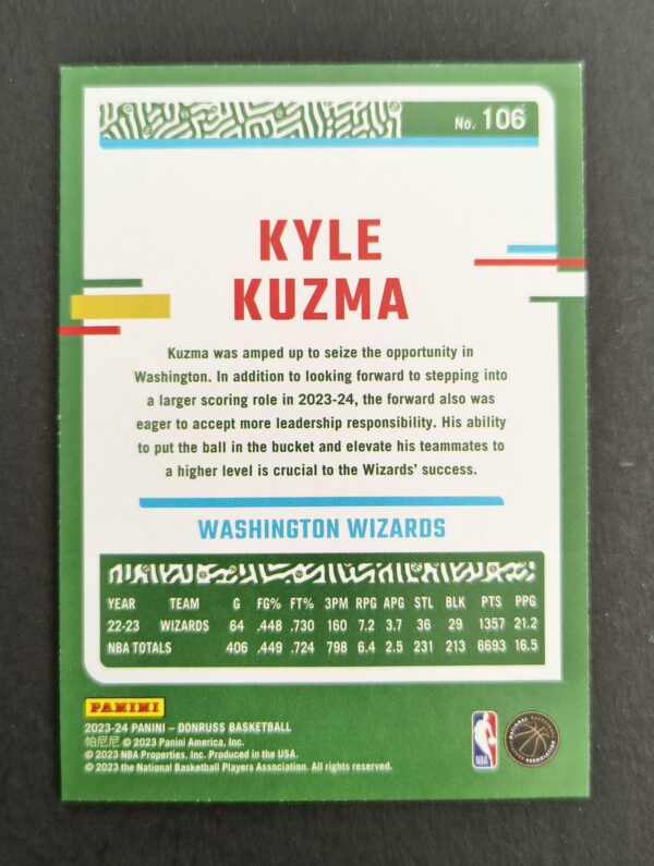 2023-24 Panini Donruss Kyle Kuzma #106 35/49 Blue Choice