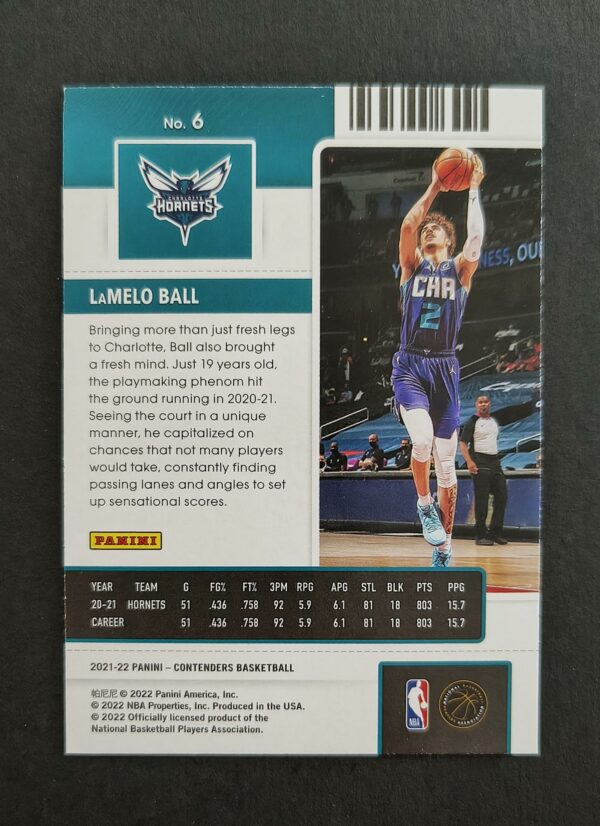 2021-22 Panini Contenders Lamelo Ball #6