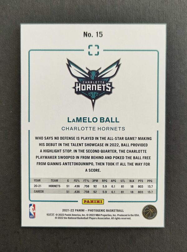 2021-22 Panini Photogenic Lamelo Ball #15
