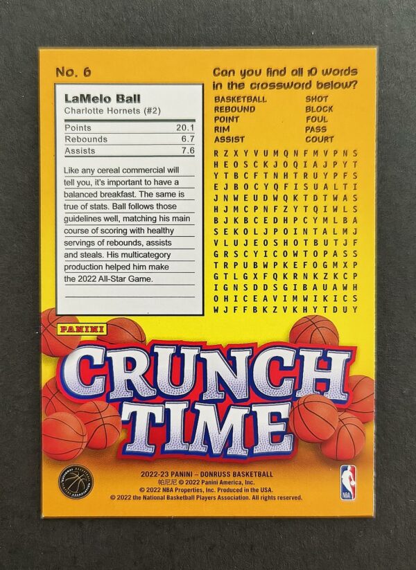 2022-23 Panini Donruss Cruch Time Lamelo Ball #6