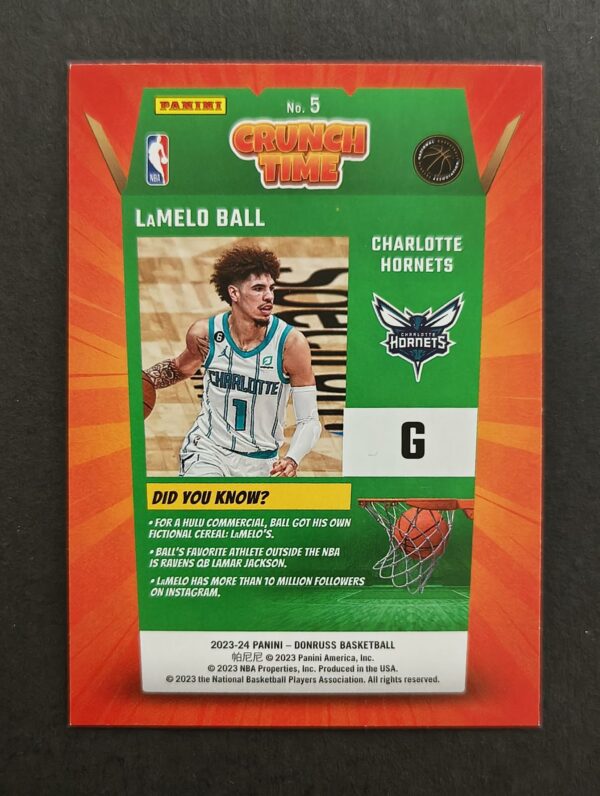 2023-24 Panini Donruss Crunch Time Lamelo Ball #5
