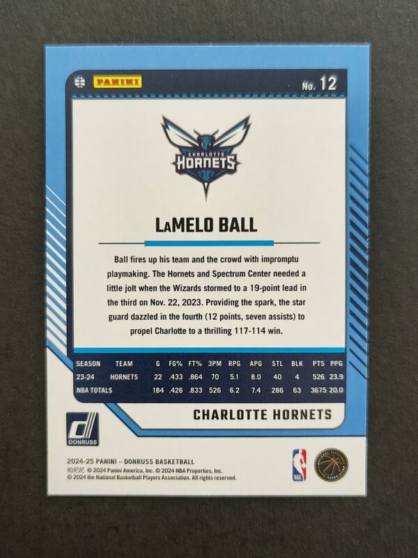 2024-25 Panini Donruss Lamelo Ball #12 Green Laser