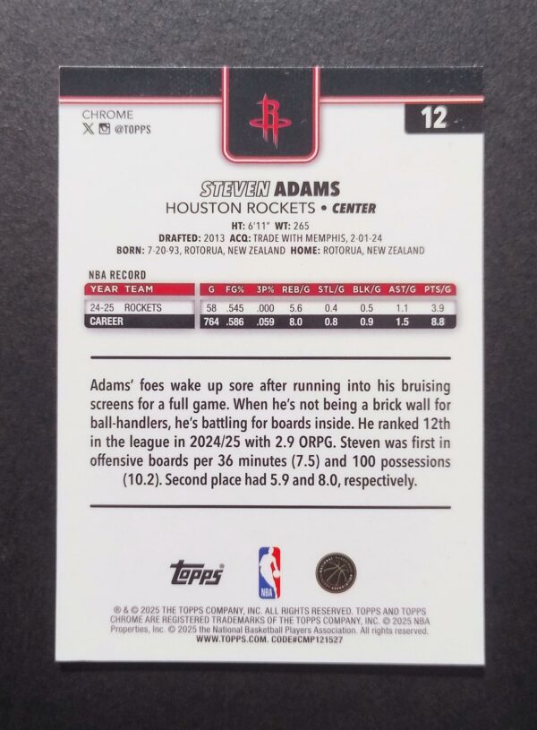 2025-26 Topps Chrome Steven Adams #12 Xfractor