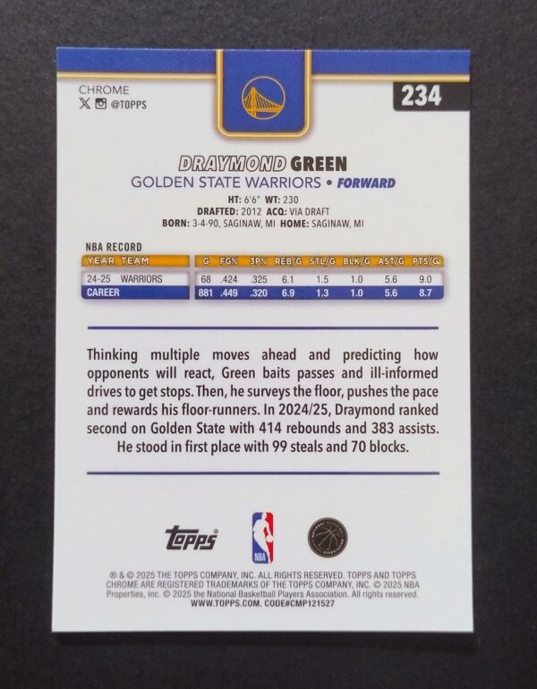 2025-26 Topps Chrome Draymond Green #234 Xfractor