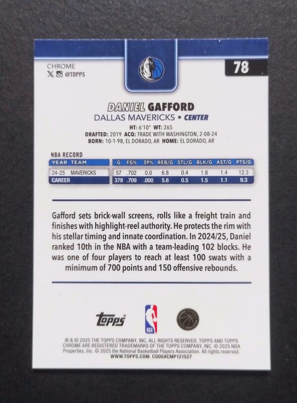 2025-26 Topps Chrome Daniel Gafford #78 Xfractor