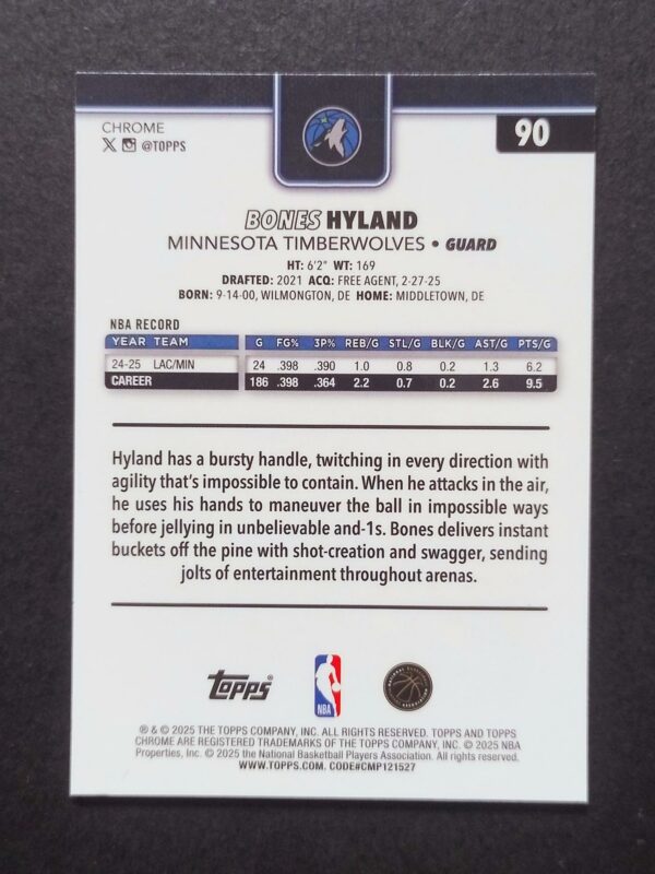 2025-26 Topps Chrome Bones Hyland #90 Xfractor